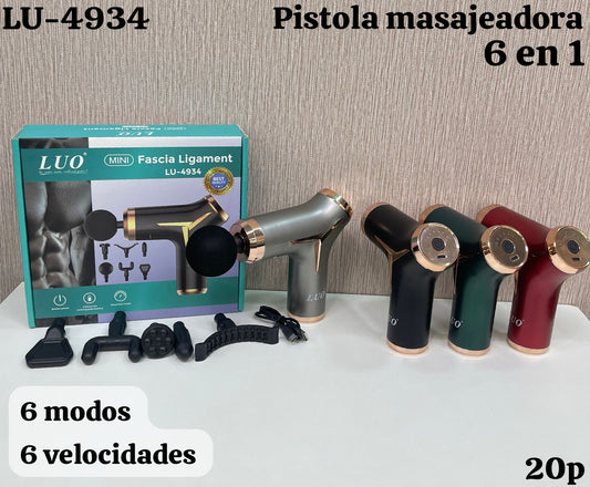 Pistola Masajeador Luo 6 En 1 Lu4934